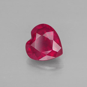 1.09 ct Red Ruby Stone, Natural Ruby in Heart Facet Shape for Sale