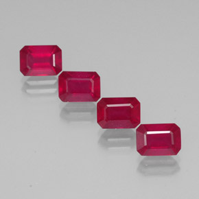 6.28 ct Red Ruby Gemstone, Ruby Gem in Octagon Facet Shape for Sale.