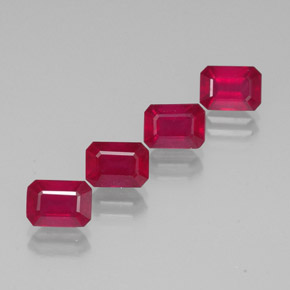 6.28 ct Red Ruby Stone, Natural Ruby in Octagon Facet Shape for Sale