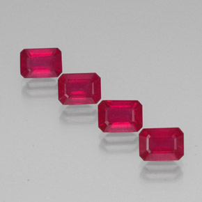 5.78 ct Red Ruby Gemstone, Ruby Gem in Octagon Facet Shape for Sale.