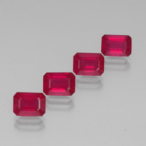 5.78 ct Red Ruby Stone, Natural Ruby in Octagon Facet Shape for Sale