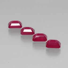 Ruby Gemstone in 7 x 5 mm (calibrated) Size for Sale, Ruby Stone in Pink Red Color