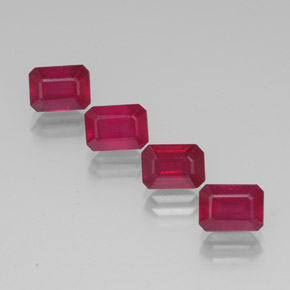 6.26 ct Red Ruby Gemstone, Ruby Gem in Octagon Facet Shape for Sale.