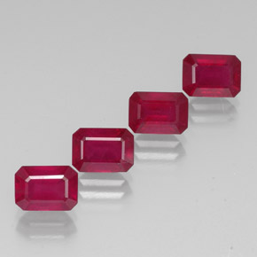 6.08 ct Red Ruby Stone, Natural Ruby in Octagon Facet Shape for Sale