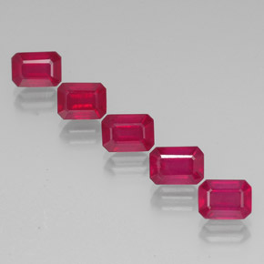 7.26 ct Red Ruby Gemstone, Ruby Gem in Octagon Facet Shape for Sale.