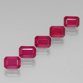 7.26 ct Red Ruby Stone, Natural Ruby in Octagon Facet Shape for Sale