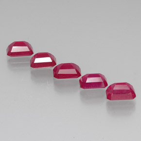 Ruby Gemstone in 7 x 5 mm (calibrated) Size for Sale, Ruby Stone in Pink Red Color