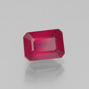 1.41 ct Red Ruby Stone, Natural Ruby in Octagon Facet Shape for Sale