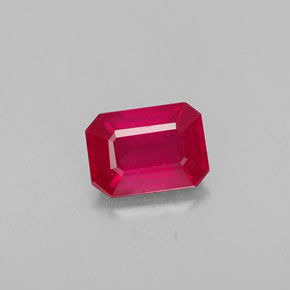 1.36 ct Red Ruby Gemstone, Ruby Gem in Octagon Facet Shape for Sale.