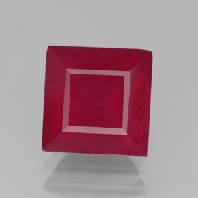 3.44 ct Red Ruby Gemstone, Ruby Gem in Square Facet Shape for Sale.