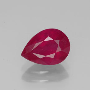 1.42 ct Red Ruby Gemstone, Ruby Gem in Pear Facet Shape for Sale.