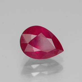 1.42 ct Red Ruby Stone, Natural Ruby in Pear Facet Shape for Sale