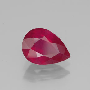1.34 ct Red Ruby Stone, Natural Ruby in Pear Facet Shape for Sale