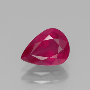 1.50 ct Red Ruby Gemstone, Ruby Gem in Pear Facet Shape for Sale.