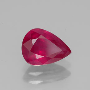 1.50 ct Red Ruby Stone, Natural Ruby in Pear Facet Shape for Sale