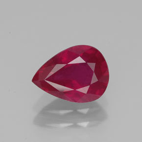 1.36 ct Red Ruby Gemstone, Ruby Gem in Pear Facet Shape for Sale.