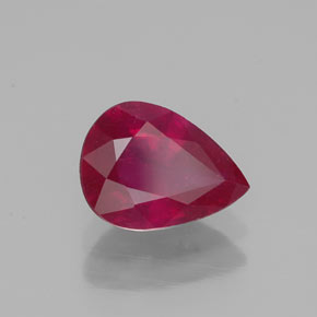 1.36 ct Red Ruby Stone, Natural Ruby in Pear Facet Shape for Sale