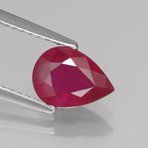 1.41 ct Red Ruby Gemstone, Ruby Gem in Pear Facet Shape for Sale.