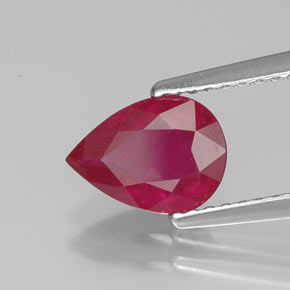 1.41 ct Red Ruby Stone, Natural Ruby in Pear Facet Shape for Sale