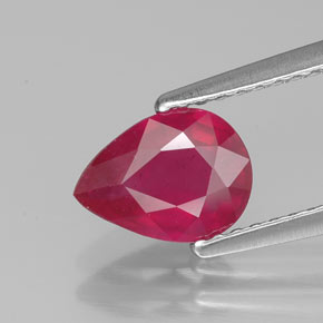 1.44 ct Red Ruby Gemstone, Ruby Gem in Pear Facet Shape for Sale.