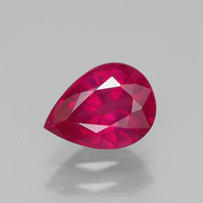 1.51 ct Red Ruby Gemstone, Ruby Gem in Pear Facet Shape for Sale.