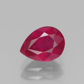 1.56 ct Red Ruby Gemstone, Ruby Gem in Pear Facet Shape for Sale.