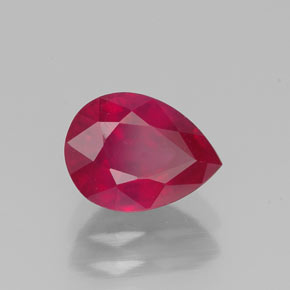 1.56 ct Red Ruby Stone, Natural Ruby in Pear Facet Shape for Sale