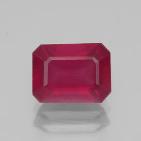 2.37 ct Red Ruby Gemstone, Ruby Gem in Octagon Facet Shape for Sale.