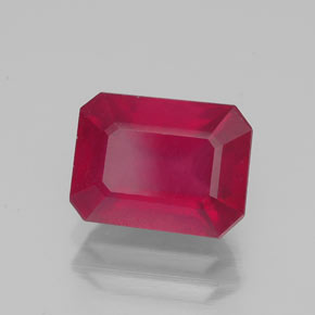 2.37 ct Red Ruby Stone, Natural Ruby in Octagon Facet Shape for Sale