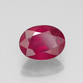 1.75 ct Red Ruby Stone, Natural Ruby in Oval Facet Shape for Sale
