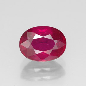 1.75 ct Red Ruby Gemstone, Ruby Gem in Oval Facet Shape for Sale.
