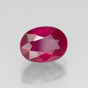 1.75 ct Red Ruby Stone, Natural Ruby in Oval Facet Shape for Sale