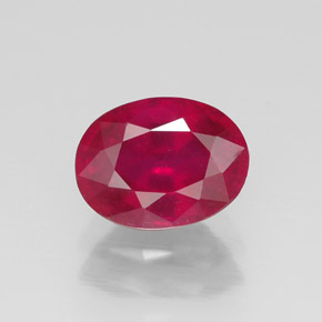 1.62 ct Red Ruby Gemstone, Ruby Gem in Oval Facet Shape for Sale.