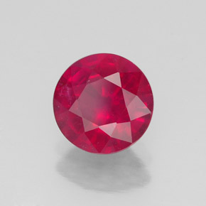 1.69 ct Red Ruby Stone, Natural Ruby in Round Facet Shape for Sale