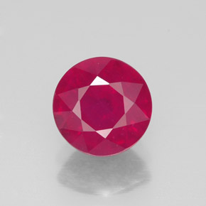 1.90 ct Red Ruby Gemstone, Ruby Gem in Round Facet Shape for Sale.