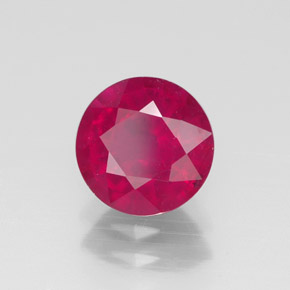 1.76 ct Red Ruby Stone, Natural Ruby in Round Facet Shape for Sale