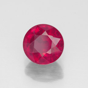 1.98 ct Red Ruby Stone, Natural Ruby in Round Facet Shape for Sale