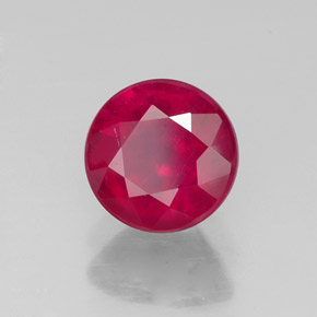 1.78 ct Red Ruby Stone, Natural Ruby in Round Facet Shape for Sale