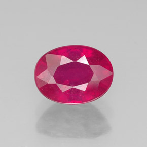 1.95 ct Red Ruby Gemstone, Ruby Gem in Oval Facet Shape for Sale.