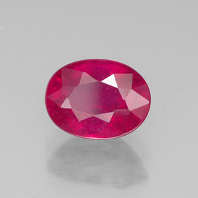 1.95 ct Red Ruby Stone, Natural Ruby in Oval Facet Shape for Sale