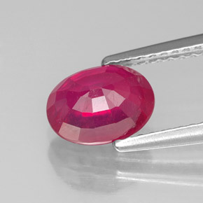 Ruby Gemstone in 8 x 6 mm (calibrated) Size for Sale, Ruby Stone in Violet Red Color