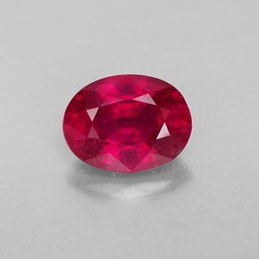 1.60 ct Red Ruby Gemstone, Ruby Gem in Oval Facet Shape for Sale.
