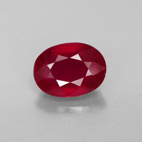 1.83 ct Red Ruby Gemstone, Ruby Gem in Oval Facet Shape for Sale.