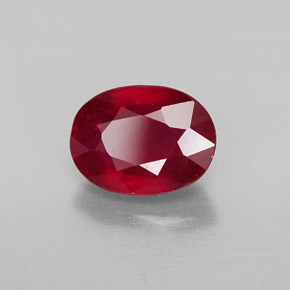 1.83 ct Red Ruby Stone, Natural Ruby in Oval Facet Shape for Sale