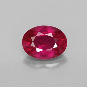 1.78 ct Red Ruby Gemstone, Ruby Gem in Oval Facet Shape for Sale.