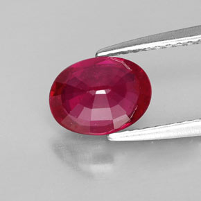 Ruby Gemstone in 8 x 6 mm (calibrated) Size for Sale, Ruby Stone in Pink Red Color