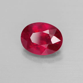 1.76 ct Red Ruby Stone, Natural Ruby in Oval Facet Shape for Sale