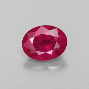 1.81 ct Red Ruby Gemstone, Ruby Gem in Oval Facet Shape for Sale.