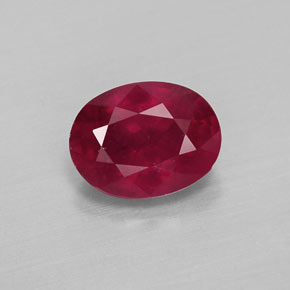 1.82 ct Red Ruby Gemstone, Ruby Gem in Oval Facet Shape for Sale.