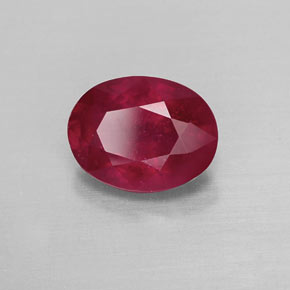 1.82 ct Red Ruby Stone, Natural Ruby in Oval Facet Shape for Sale